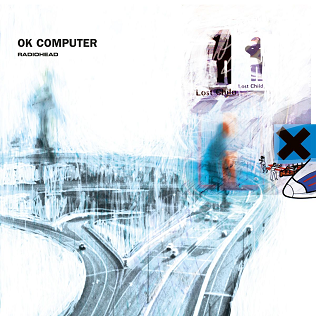 Portada de OK Computer, Radiohead, 1997